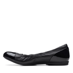 Clarks Dress Shoe Clarks Womens Rena Jazz Flats - Black Leather