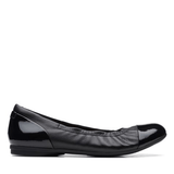 Clarks Dress Shoe Clarks Womens Rena Jazz Flats - Black Leather