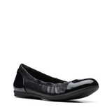 Clarks Dress Shoe Clarks Womens Rena Jazz Flats - Black Leather