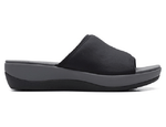 Clarks Sandals Black Fabric / 5 / M Clarks Womens Arla Nora Slide Sandals - Black Fabric