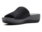 Clarks Sandals Clarks Womens Arla Nora Slide Sandals - Black Fabric