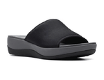 Clarks Sandals Clarks Womens Arla Nora Slide Sandals - Black Fabric