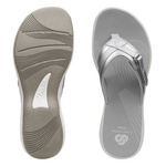 Clarks Sandals Clarks Womens Breeze Sea Sandals - Silver
