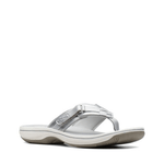 Clarks Sandals Clarks Womens Breeze Sea Sandals - Silver Synthetic