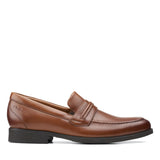 Clarks Shoe 7 / W / Dark Tan Clarks Mens Whiddon Loafer Slip On Shoes - Dark Tan