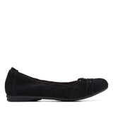 Clarks Shoe Black Leather / 5 / W Clarks Womens Rena Step Flats (Wide) - Black Leather
