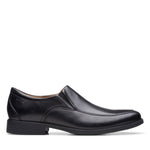 Clarks Shoe Black Leather / 8 / M Clarks Mens Whiddon Step Slip On Loafers - Black Leather