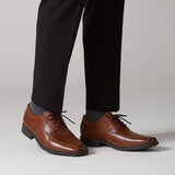 Clarks Shoe Clarks Mens Tilden Walk Dress Shoes - Dark Tan Leather