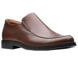 Clarks Shoe Clarks Mens Un Aldric Walk Slip On Loafers - Dark Tan Leather