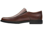 Clarks Shoe Clarks Mens Un Aldric Walk Slip On Loafers - Dark Tan Leather