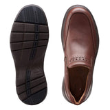 Clarks Shoe Clarks Mens Un Brawleystep Slip On Shoes - Mahogany Leather