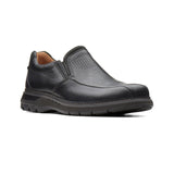 Clarks Shoe Clarks Mens Un Ramble Step Slip On Shoes - Black Leather
