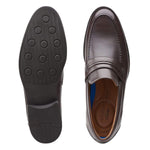 Clarks Shoe Clarks Mens Whiddon Loafer Slip On Shoes - Dark Brown