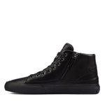 Clarks Shoe Clarks Womens Acely Zip Hi Top Sneaker- Black Leather