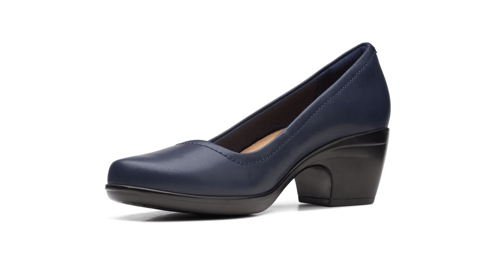 Clarks navy discount dress shoes