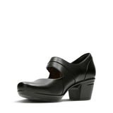 Clarks Shoe Clarks Womens Emslie Lulin Pumps - Black Leather