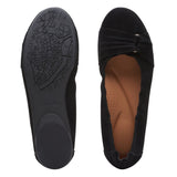 Clarks Shoe Clarks Womens Rena Step Flats (Wide) - Black Leather
