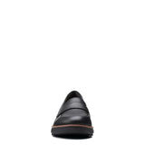 Clarks Shoe Clarks Womens Sharon Gracie Wedge Penny Loafer- Black