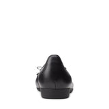 Clarks Shoe Clarks Womens Un Darcey Bow Flats - Black Leather