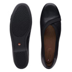 Clarks Shoe Clarks Womens Un Darcey Ease Flats - Black Leather