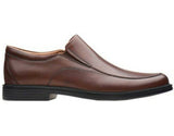 Clarks Shoe Dark Tan Leather / 8 / M Clarks Mens Un Aldric Walk Slip On Loafers - Dark Tan Leather