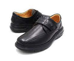 Clarks Shoe Quirelli Mens Soft Sense Velcro Shoes - Black Leather