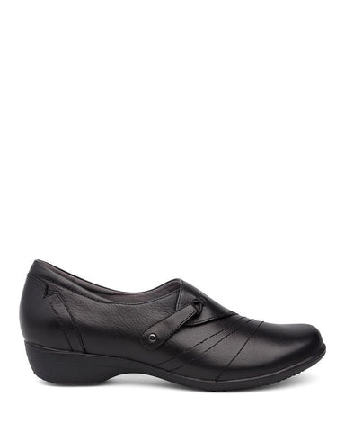 Dansko Shoe Black / 6  US 36 EU / W Dansko Womens Franny Shoes (Wide) - Black Leather