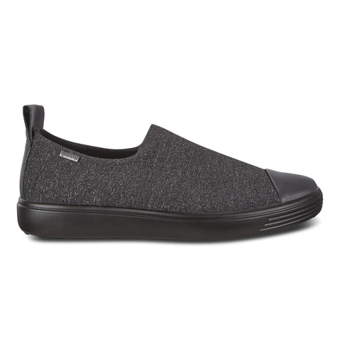 Ecco Shoe 35 EU / M / Moonless/Black Ecco Womens Soft 7 Slip On Sneakers - Moonless/ Black