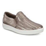 Ecco Shoe Stone Metallic / 35 EU / M Ecco Womens Soft 7 Slip On Sneakers - Stone Metallic