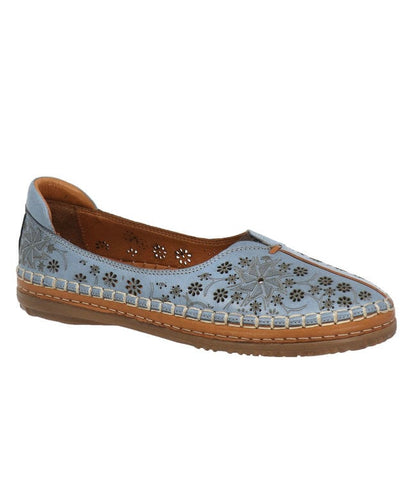 Everly Heels Everly Womens Emily-02 Slip-on Shoes - Denim Leather