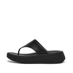 Fitflop Sandals 5 / Black / B (Medium) Fitflop Womens F-Mode Leather Flatform Toe-Post Sandals- All Black