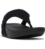Fitflop Sandals 5 / Black Mix / B (Medium) Fitflop Womens Lulu Geo-Webbing Toe Post Sandal - Black Mix