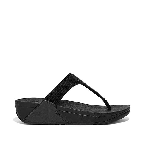 Fitflop Sandals 5 US / Black / M Fitflop Womens Lulu Glitter Toe Thongs - Black Glitter