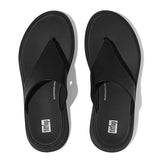 Fitflop Sandals Fitflop Womens F-Mode Leather Flatform Toe-Post Sandals- All Black