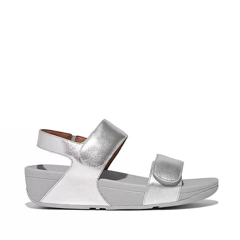 Fitflop Sandals Fitflop Womens Lulu Adjustable Leather Back Strap Sandal - Silver