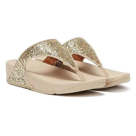 Fitflop Sandals Fitflop Womens Lulu Glitter Toe Thongs - Platino