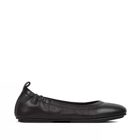 Fitflop Shoe 5 / B (Medium) / Black Fitflop Womens Allegro Leather Ballerina Flats - Black