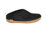 Glerups Slipper Glerups Open Heel Style Slippers (Rubber Sole) - Charcoal