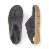 Glerups Slipper Glerups Open Heel Style Slippers (Rubber Sole) - Charcoal