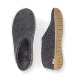Glerups Slipper Glerups Shoe Style Slippers (Rubber Sole) - Charcoal