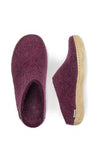 Glerups Slipper Glerups Unisex Open Heel Slippers (Leather Sole) - Cranberry