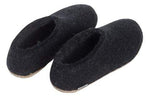 Glerups Slipper Glerups Unisex Shoe Style Slippers (Leather Sole) - Charcoal
