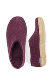 Glerups Slipper Glerups Unisex Shoe Style Slippers (Leather Sole) - Cranberry