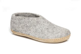 Glerups Slipper Glerups Unisex Shoe Style Slippers (Leather Sole) - Grey