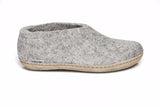 Glerups Slipper grey / 35 / M Glerups Unisex Shoe Style Slippers (Leather Sole) - Grey