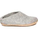Glerups Slipper grey / 35EU / M Glerups Unisex Open Heel Slippers (Leather Sole) - Grey