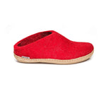 Glerups Slipper red / 35EU / M Glerups Unisex Open Heel Slippers (Leather Sole) - Red