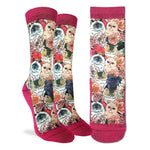 Good Luck Sock Socks Copy of Good Luck Sock Womens Active Fit Cotton Socks - Floral Cats 5089