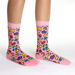Good Luck Sock Socks Good Luck Sock Cotton Socks - Leopard Rainbow Print 3355