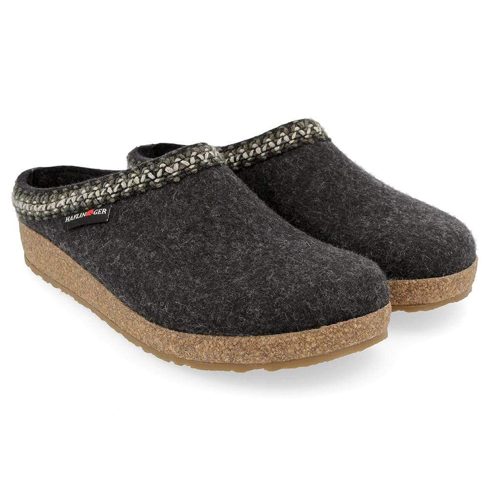 Haflinger Slipper Charcoal / 35 / M Haflinger Unisex Zigzag Slippers - Charcoal